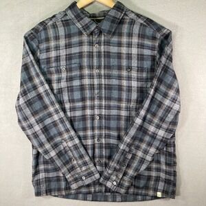 Lake Trail Mens‎ XL Flannel Shirt Plaid Button Down Long Sleeve Blue Gray